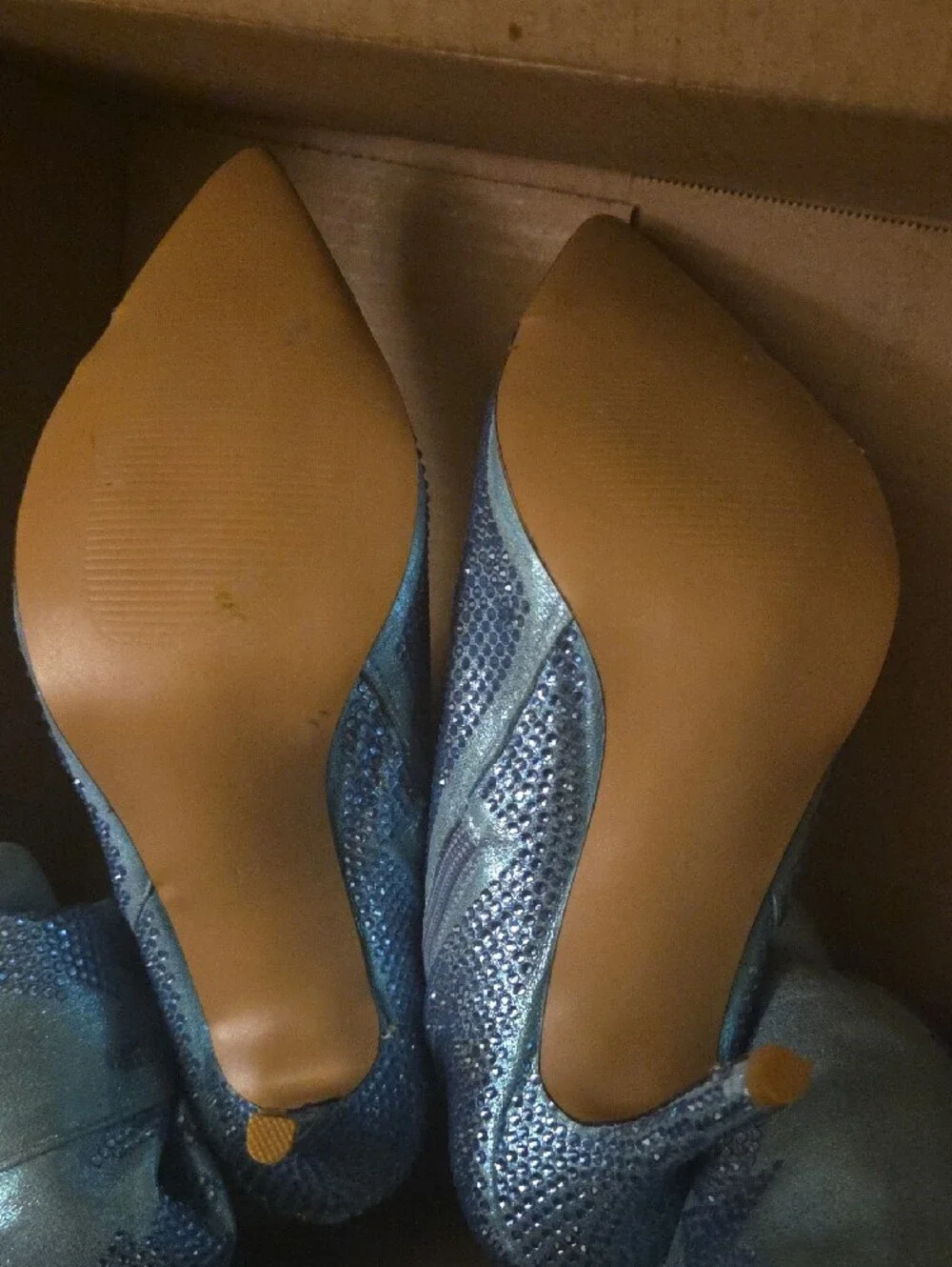 Gianni Bini Light Blue Over-the-Knee Stiletto Boot with Metallic Cap